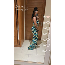 Load image into Gallery viewer, Floral Print Ring Keyhole Flare Jumpsuit

