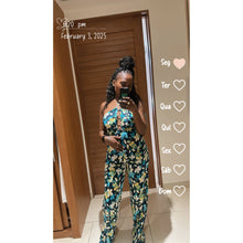 Load image into Gallery viewer, Floral Print Ring Keyhole Flare Jumpsuit
