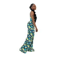 Load image into Gallery viewer, Floral Print Ring Keyhole Flare Jumpsuit
