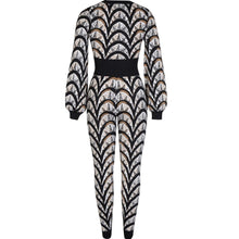 Load image into Gallery viewer, “Gia” Geo Patterned Two Piece Sweater Knit Top Set - Modish Mocha
